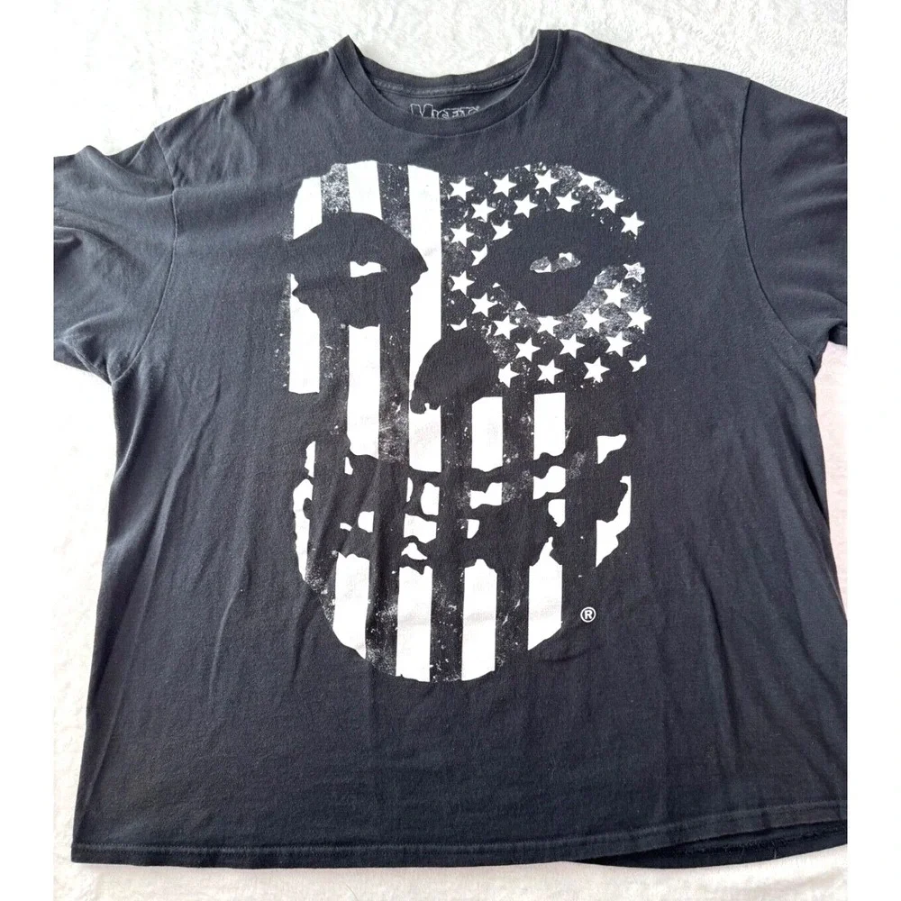 MISFITS Punk Rock T shirt‎ Black Stars and Stripes Skull XXL Licensed  2014. - Picture 3 of 11